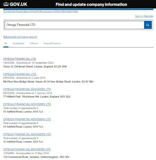 Omega Financial LTD, развод