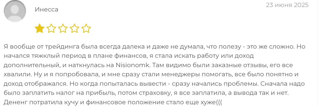 отзыв Nisionomk