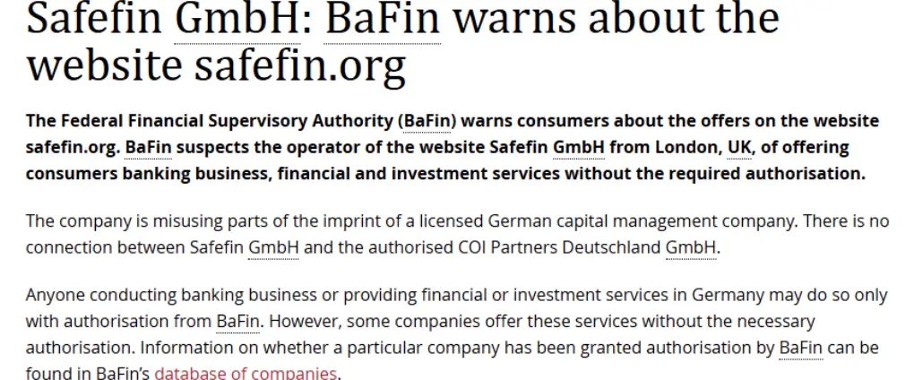 SafeFin инфо о сайте обзор на SafeFin