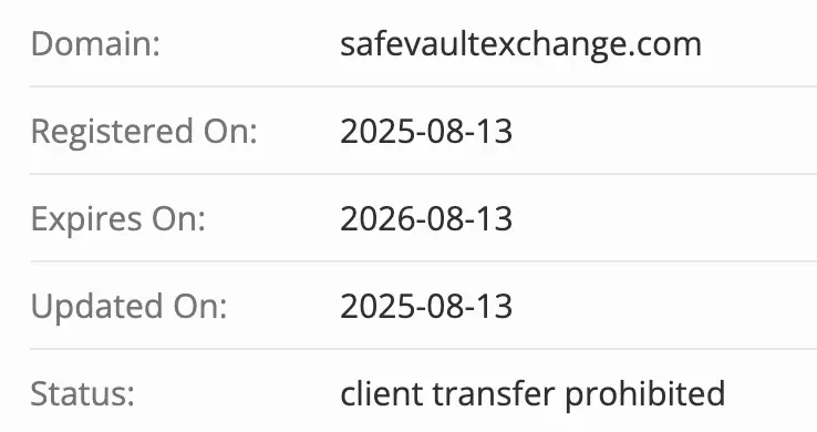 домен SafeVault Exchange