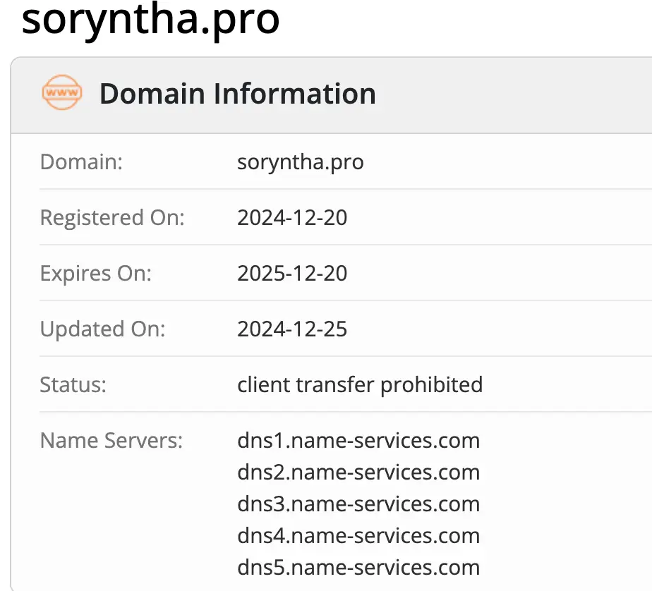 домен Soryntha Soryntha домен