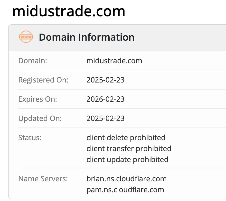 домен Midus Trade GmbH