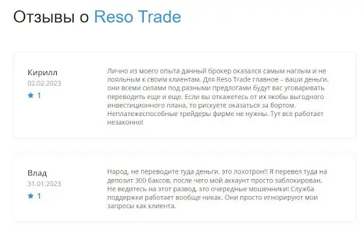 Reso Trade отзывы Reso Trade отзывы