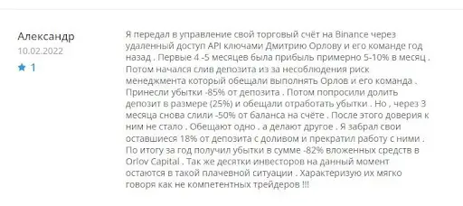 Orlov Capital отзывы Orlov Capital отзывы