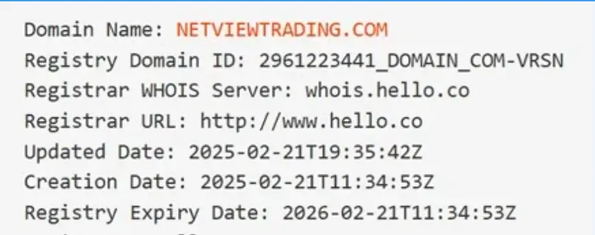 Netview Trading инфо о домене домен Netview Trading
