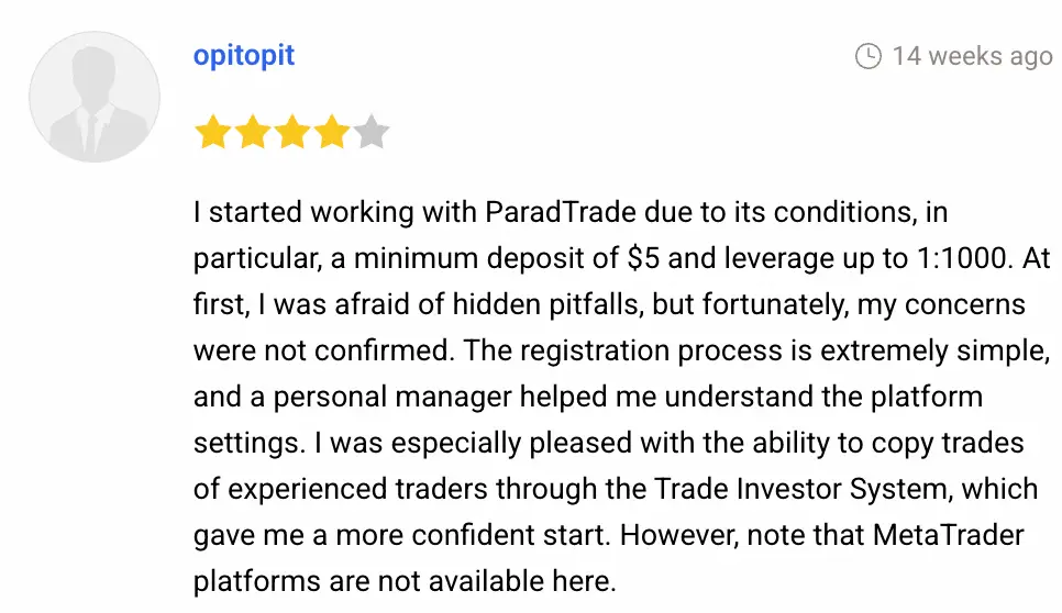ParadTrade отзывы людей