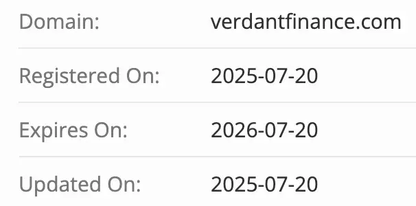 Verdant Finance домен домен Verdant Finance