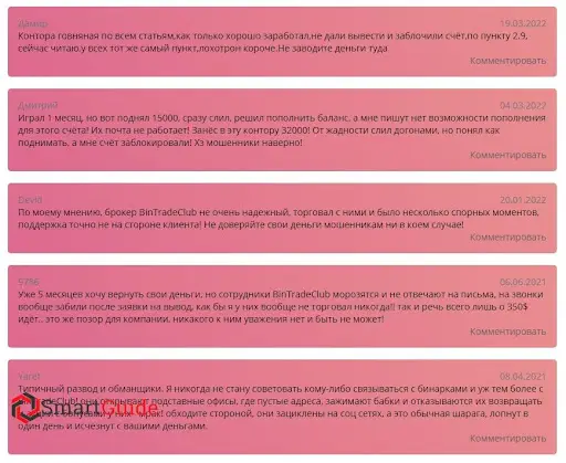 Отзывы о bintradeclub.net