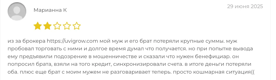 Uvigrow отзыв клиента отзыв Uvigrow