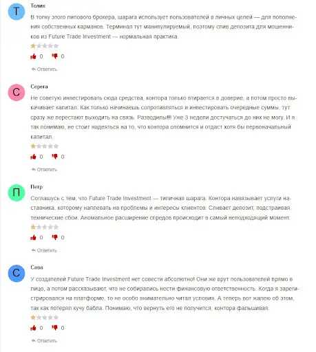 Отзывы о Future Trade Investment Отзывы о Future Trade Investment
