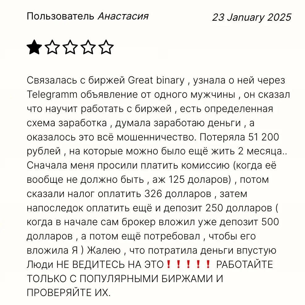 отзывы клиентов про GreatBinary отзывы людей о GreatBinary