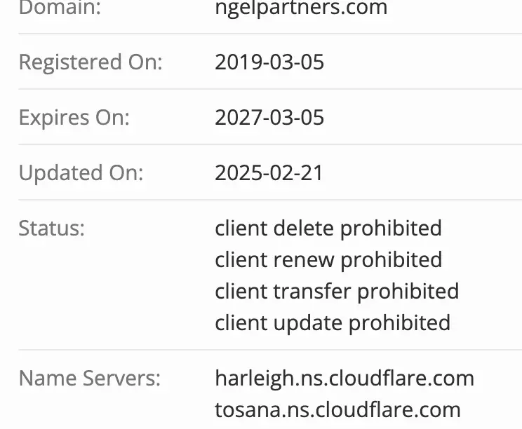 инфо о домене Ngel Partners