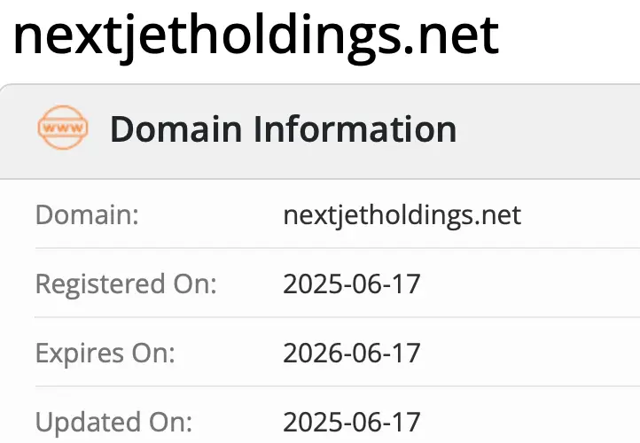 NextJetHoldings домен домен NextJetHoldings