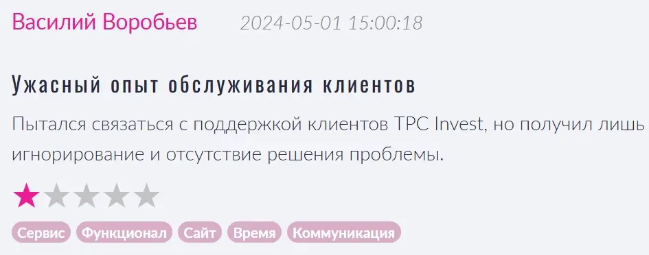 отзывы TPCInvest