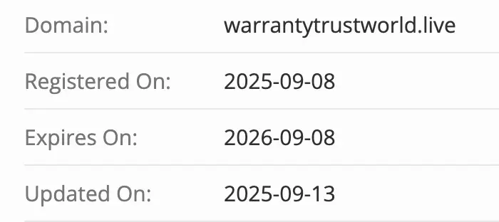Warranty Trust World домен  домен Warranty Trust World