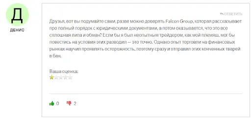 Отзыв на Falcon Group