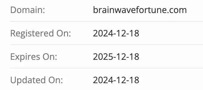 домен Brain Wave Fortune