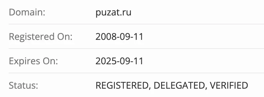 Puzat.ru домен домен Puzat.ru