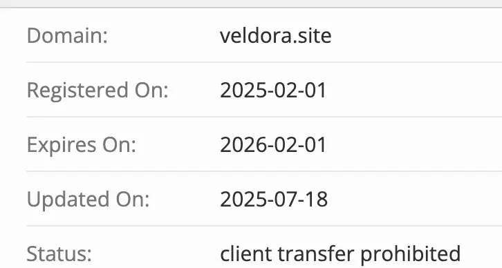домен Veldora Trading