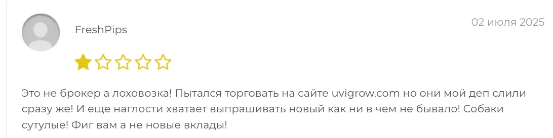 Uvigrow отзыв отзыв клиента Uvigrow
