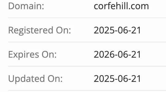 Corfe Hill Limited домен домен Corfe Hill Limited