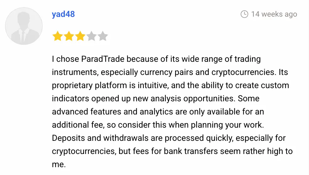 ParadTrade отзывы