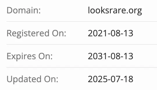 LooksRare домен домен LooksRare