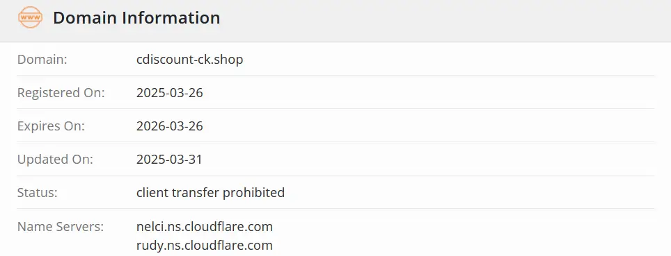 домен Cdiscount CK Shop