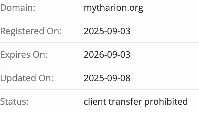 Mytharion домен домен Mytharion