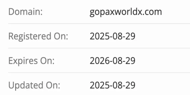 GOPAXWORLDX домен домен GOPAXWORLDX