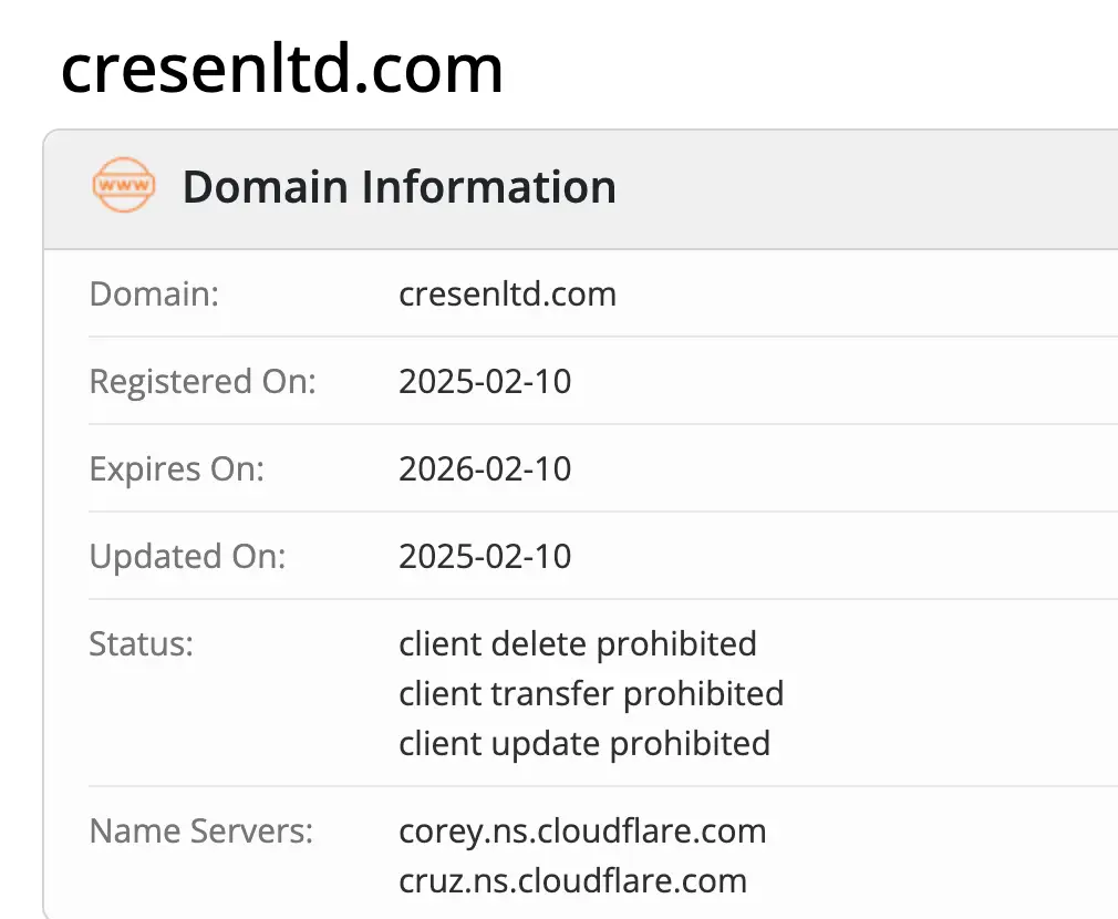 Cresen Limited домен домен Cresen Limited