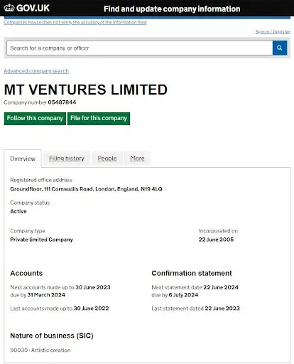 MT VENTURES LIMITED MT VENTURES LIMITED