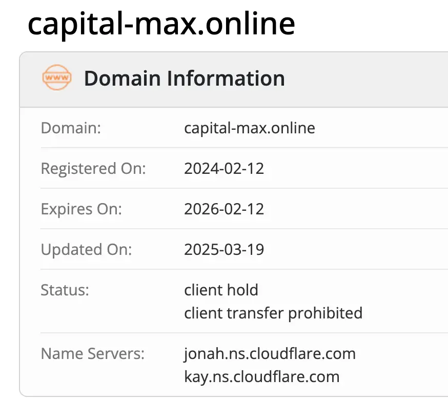 Maxcapital Trade домен