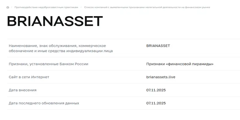 BrianAsset информация обзор на BrianAsset