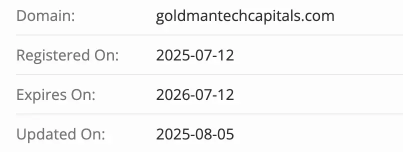 Goldmantechcapital домен домен Goldmantechcapital