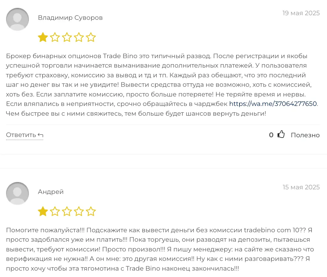 отзыв о TradeBino TradeBino отзывы