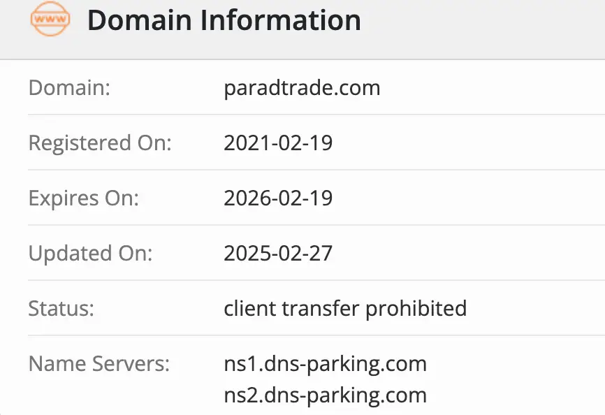 домен ParadTrade