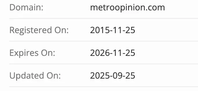 MetroOpinion домен домен MetroOpinion