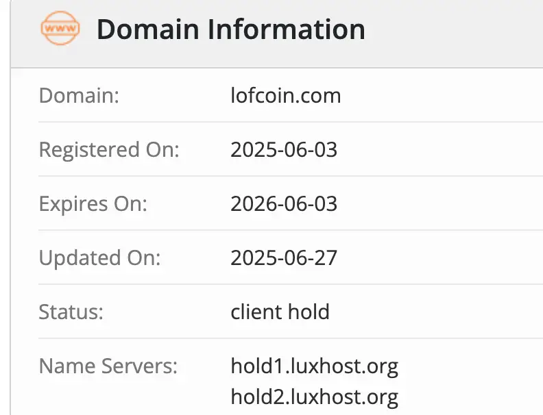 домен LOFCOIN