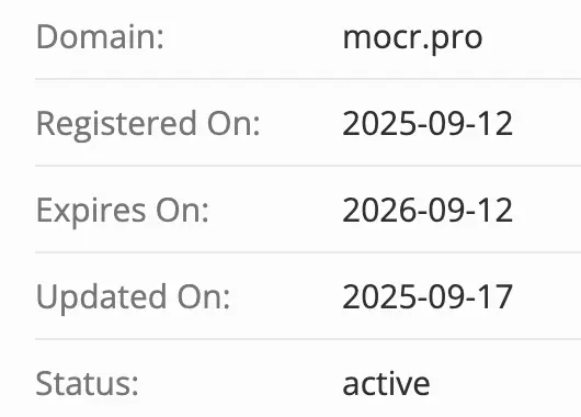 Mocr домен домен Mocr