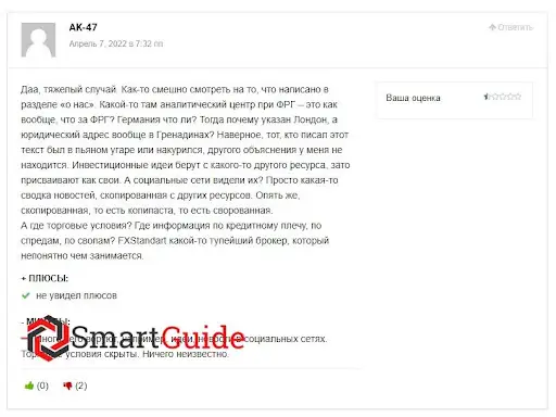 fxstandart.com отзыв