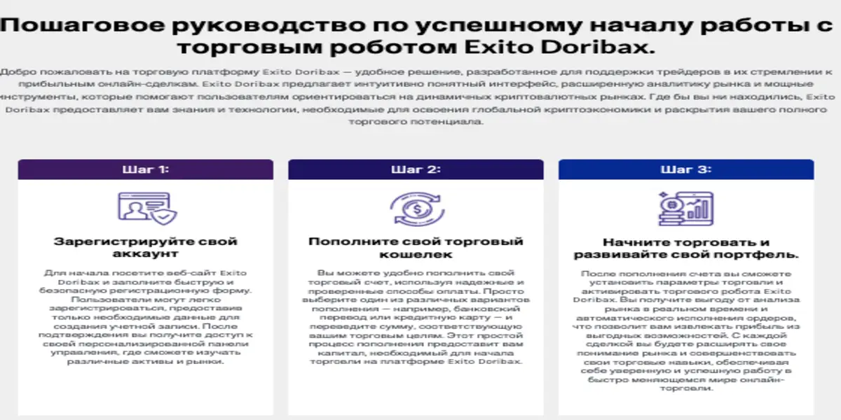 Exito Doribax обзор проекта информация о Exito Doribax