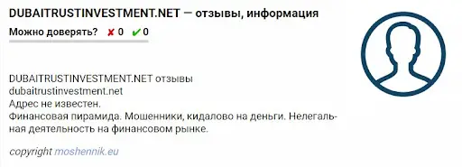 Dubai Trust Investment Отзыв