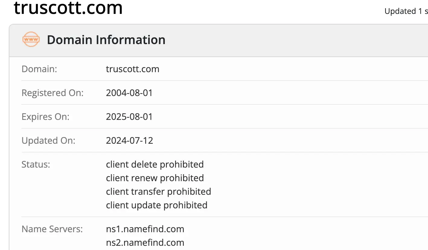 Truscott Limited домен