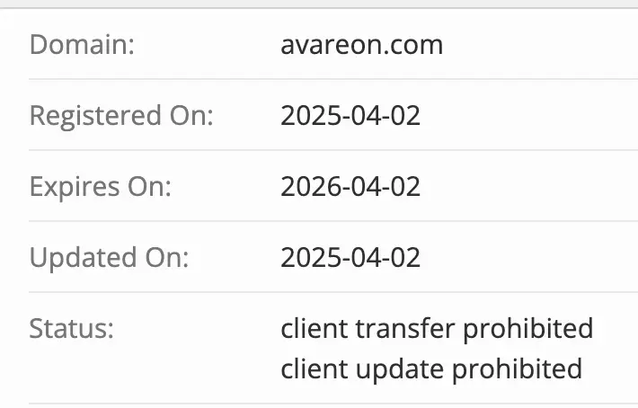 домен Avareon Ltd.