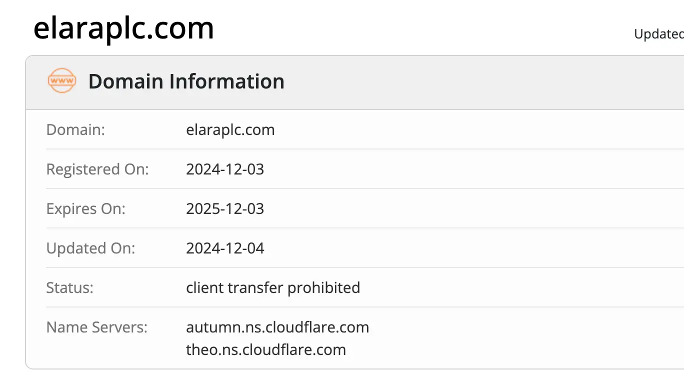 Elara Limited домен
