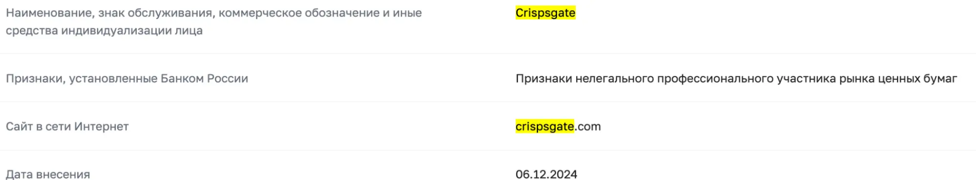 Crispsgate скам