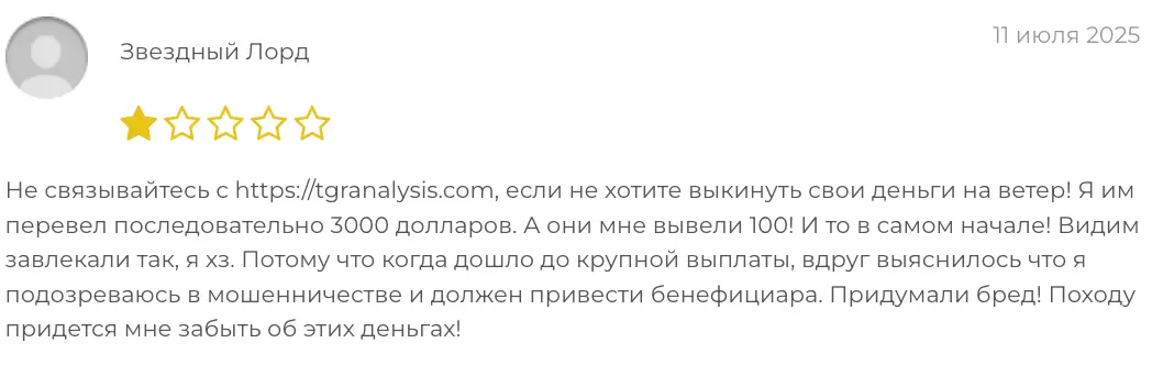 отзыв клиента TGRanalysis