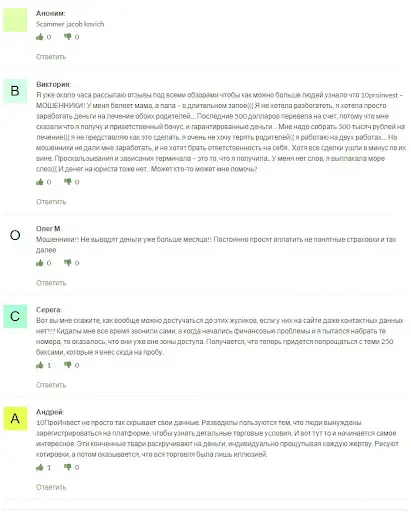 СКАМ 10proinvest.com СКАМ 10proinvest.com