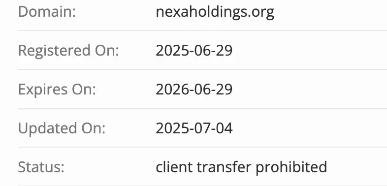 Nexa Holdings домен домен Nexa Holdings